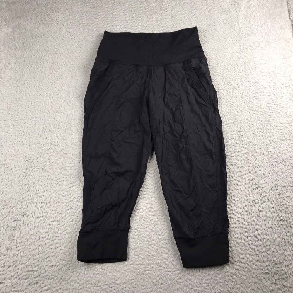 Lululemon In Flux Crop Pants Women 6 Black High Rise Jogger Yoga Lightweight